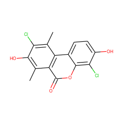 Cc1c(O)c(Cl)c(C)c2c1c(=O)oc1c(Cl)c(O)ccc12 ZINC000028571350