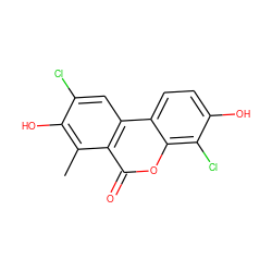 Cc1c(O)c(Cl)cc2c1c(=O)oc1c(Cl)c(O)ccc12 ZINC000028571416