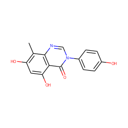 Cc1c(O)cc(O)c2c(=O)n(-c3ccc(O)cc3)cnc12 ZINC000013685406