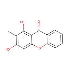 Cc1c(O)cc2oc3ccccc3c(=O)c2c1O ZINC000013838748