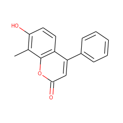 Cc1c(O)ccc2c(-c3ccccc3)cc(=O)oc12 ZINC000000042239