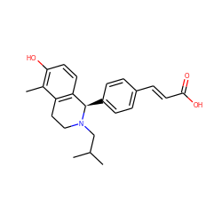 Cc1c(O)ccc2c1CCN(CC(C)C)[C@@H]2c1ccc(/C=C/C(=O)O)cc1 ZINC000263620487