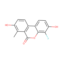 Cc1c(O)ccc2c1c(=O)oc1c(F)c(O)ccc12 ZINC000028571907