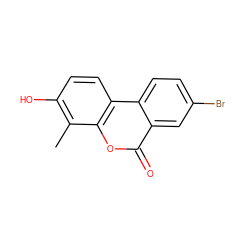 Cc1c(O)ccc2c1oc(=O)c1cc(Br)ccc12 ZINC000003987042