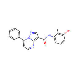 Cc1c(O)cccc1NC(=O)c1cnn2c(-c3ccccc3)ccnc12 ZINC000063539600