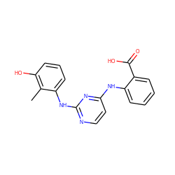 Cc1c(O)cccc1Nc1nccc(Nc2ccccc2C(=O)O)n1 ZINC000014960303