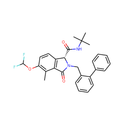 Cc1c(OC(F)F)ccc2c1C(=O)N(Cc1ccccc1-c1ccccc1)[C@H]2C(=O)NC(C)(C)C ZINC000143288247