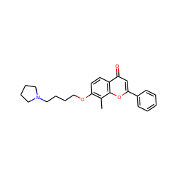 Cc1c(OCCCCN2CCCC2)ccc2c(=O)cc(-c3ccccc3)oc12 ZINC000096271265