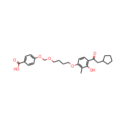 Cc1c(OCCCCOCOc2ccc(C(=O)O)cc2)ccc(C(=O)CC2CCCC2)c1O ZINC000169351423