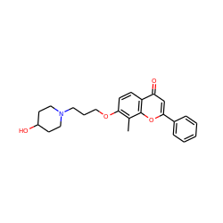 Cc1c(OCCCN2CCC(O)CC2)ccc2c(=O)cc(-c3ccccc3)oc12 ZINC000096271269