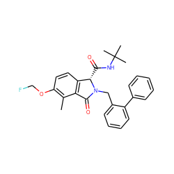 Cc1c(OCF)ccc2c1C(=O)N(Cc1ccccc1-c1ccccc1)[C@H]2C(=O)NC(C)(C)C ZINC000142404591