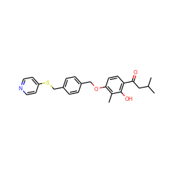 Cc1c(OCc2ccc(CSc3ccncc3)cc2)ccc(C(=O)CC(C)C)c1O ZINC000028368010