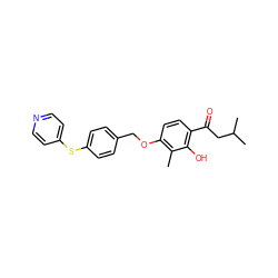 Cc1c(OCc2ccc(Sc3ccncc3)cc2)ccc(C(=O)CC(C)C)c1O ZINC000028361238