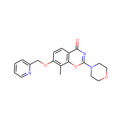 Cc1c(OCc2ccccn2)ccc2c(=O)nc(N3CCOCC3)oc12 ZINC000064448468