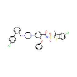 Cc1c(S(=O)(=O)NC(=O)c2ccc(N3CCN(Cc4ccccc4-c4ccc(Cl)cc4)CC3)cc2Oc2ccccc2)sc2ccc(Cl)cc12 ZINC000198039034