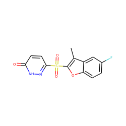 Cc1c(S(=O)(=O)c2ccc(=O)[nH]n2)oc2ccc(F)cc12 ZINC000011536194