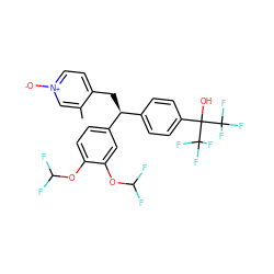 Cc1c[n+]([O-])ccc1C[C@@H](c1ccc(C(O)(C(F)(F)F)C(F)(F)F)cc1)c1ccc(OC(F)F)c(OC(F)F)c1 ZINC000014128288