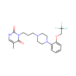 Cc1c[nH]c(=O)n(CCCN2CCN(c3ccccc3OCC(F)(F)F)CC2)c1=O ZINC000000601958