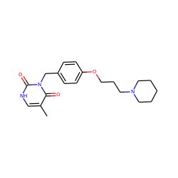 Cc1c[nH]c(=O)n(Cc2ccc(OCCCN3CCCCC3)cc2)c1=O ZINC000299827668