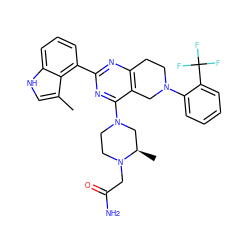 Cc1c[nH]c2cccc(-c3nc4c(c(N5CCN(CC(N)=O)[C@H](C)C5)n3)CN(c3ccccc3C(F)(F)F)CC4)c12 ZINC000146927978