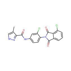 Cc1c[nH]nc1C(=O)Nc1ccc(N2C(=O)c3cccc(Cl)c3C2=O)c(Cl)c1 ZINC000653698644