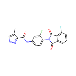 Cc1c[nH]nc1C(=O)Nc1ccc(N2C(=O)c3cccc(F)c3C2=O)c(Cl)c1 ZINC000653693430