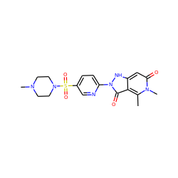 Cc1c2c(=O)n(-c3ccc(S(=O)(=O)N4CCN(C)CC4)cn3)[nH]c2cc(=O)n1C ZINC000064447520