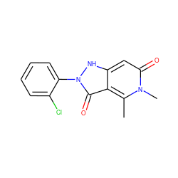 Cc1c2c(=O)n(-c3ccccc3Cl)[nH]c2cc(=O)n1C ZINC000064448361