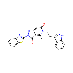 Cc1c2c(=O)n(-c3nc4ccccc4s3)[nH]c2cc(=O)n1CCc1c[nH]c2ccccc12 ZINC000001413825