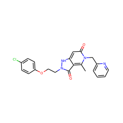 Cc1c2c(=O)n(CCOc3ccc(Cl)cc3)[nH]c2cc(=O)n1Cc1ccccn1 ZINC000064436352