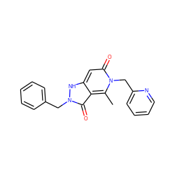 Cc1c2c(=O)n(Cc3ccccc3)[nH]c2cc(=O)n1Cc1ccccn1 ZINC000064448803