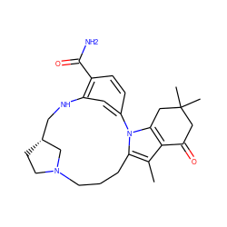 Cc1c2c(n3c1CCCN1CC[C@H](CNc4cc-3ccc4C(N)=O)C1)CC(C)(C)CC2=O ZINC000071331360