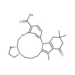 Cc1c2c(n3c1CCCN1CCC[C@@H]1CNc1cc-3ccc1C(N)=O)CC(C)(C)CC2=O ZINC000066156802