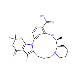 Cc1c2c(n3c1CCCN1CCCC[C@@H]1[C@H](C)Nc1cc-3ccc1C(N)=O)CC(C)(C)CC2=O ZINC000071341208