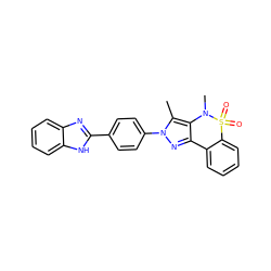 Cc1c2c(nn1-c1ccc(-c3nc4ccccc4[nH]3)cc1)-c1ccccc1S(=O)(=O)N2C ZINC000169307434