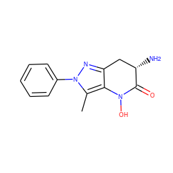 Cc1c2c(nn1-c1ccccc1)C[C@H](N)C(=O)N2O ZINC000166331321