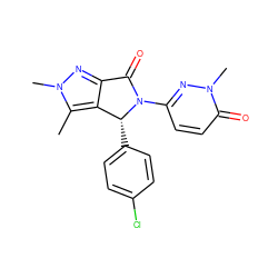 Cc1c2c(nn1C)C(=O)N(c1ccc(=O)n(C)n1)[C@@H]2c1ccc(Cl)cc1 ZINC000220381513