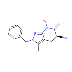 Cc1c2c(nn1Cc1ccccc1)N(O)C(=O)[C@@H](N)C2 ZINC000166326060