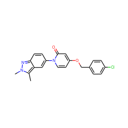 Cc1c2cc(-n3ccc(OCc4ccc(Cl)cc4)cc3=O)ccc2nn1C ZINC000223058611