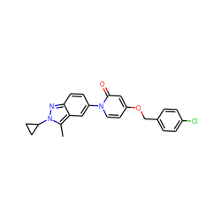 Cc1c2cc(-n3ccc(OCc4ccc(Cl)cc4)cc3=O)ccc2nn1C1CC1 ZINC000653717475