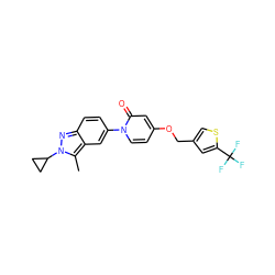 Cc1c2cc(-n3ccc(OCc4csc(C(F)(F)F)c4)cc3=O)ccc2nn1C1CC1 ZINC000223420914