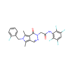 Cc1c2cnn(CC(=O)Nc3c(F)c(F)cc(F)c3F)c(=O)c2c(C)n1Cc1ccccc1F ZINC000013497086