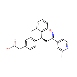 Cc1cc(/C(C[C@@H](c2ccc(CC(=O)O)cc2)c2ccccc2C)=N/O)ccn1 ZINC000096273726