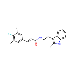 Cc1cc(/C=C/C(=O)NCCc2c(C)[nH]c3ccccc23)cc(C)c1F ZINC000169347564