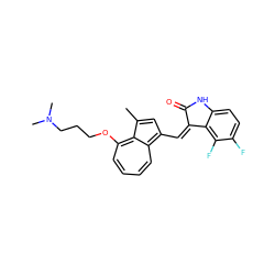 Cc1cc(/C=C2\C(=O)Nc3ccc(F)c(F)c32)c2ccccc(OCCCN(C)C)c1-2 ZINC000064539963