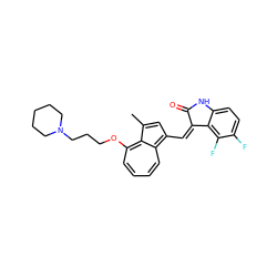 Cc1cc(/C=C2\C(=O)Nc3ccc(F)c(F)c32)c2ccccc(OCCCN3CCCCC3)c1-2 ZINC000064548484