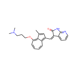 Cc1cc(/C=C2\C(=O)Nc3ncccc32)c2ccccc(OCCCN(C)C)c1-2 ZINC000064539240