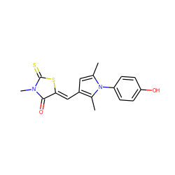 Cc1cc(/C=C2\SC(=S)N(C)C2=O)c(C)n1-c1ccc(O)cc1 ZINC000013541322