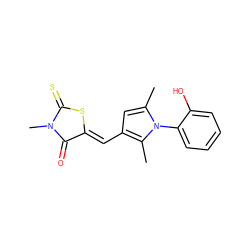 Cc1cc(/C=C2\SC(=S)N(C)C2=O)c(C)n1-c1ccccc1O ZINC000013554272