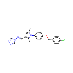 Cc1cc(/C=N/n2cnnc2)c(C)n1-c1ccc(OCc2ccc(Cl)cc2)cc1 ZINC000001101517